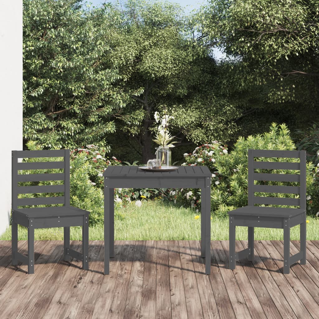 3 Piece Garden Bistro Set Solid Wood Douglas