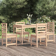 5 Piece Garden Dining Set Grey Solid Wood Pine