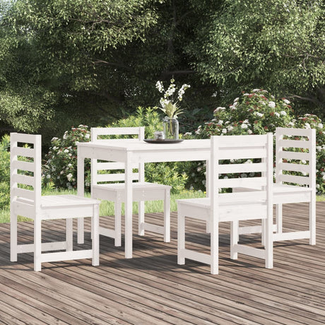 5 Piece Garden Dining Set Grey Solid Wood Pine