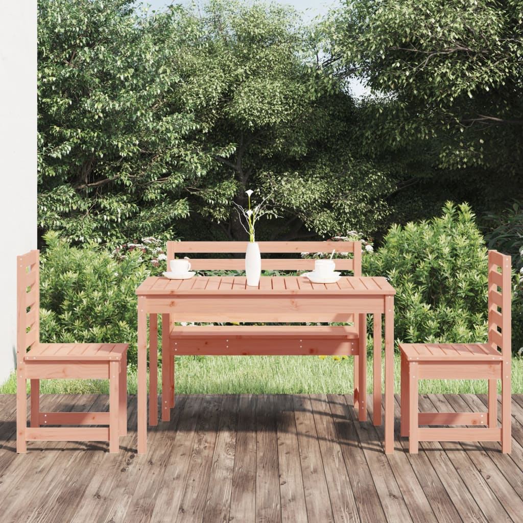 4 Piece Garden Dining Set Grey Solid Wood Pine