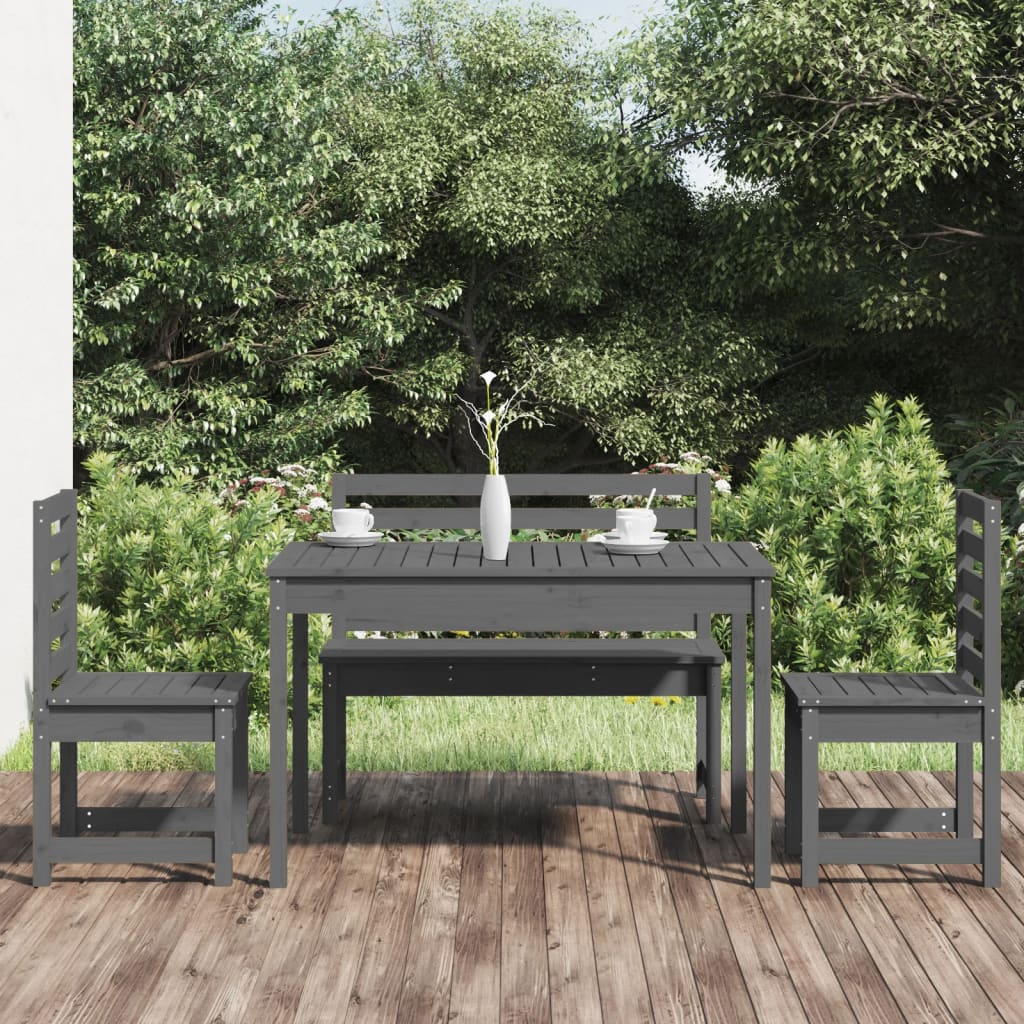 4 Piece Garden Dining Set Solid Wood Douglas