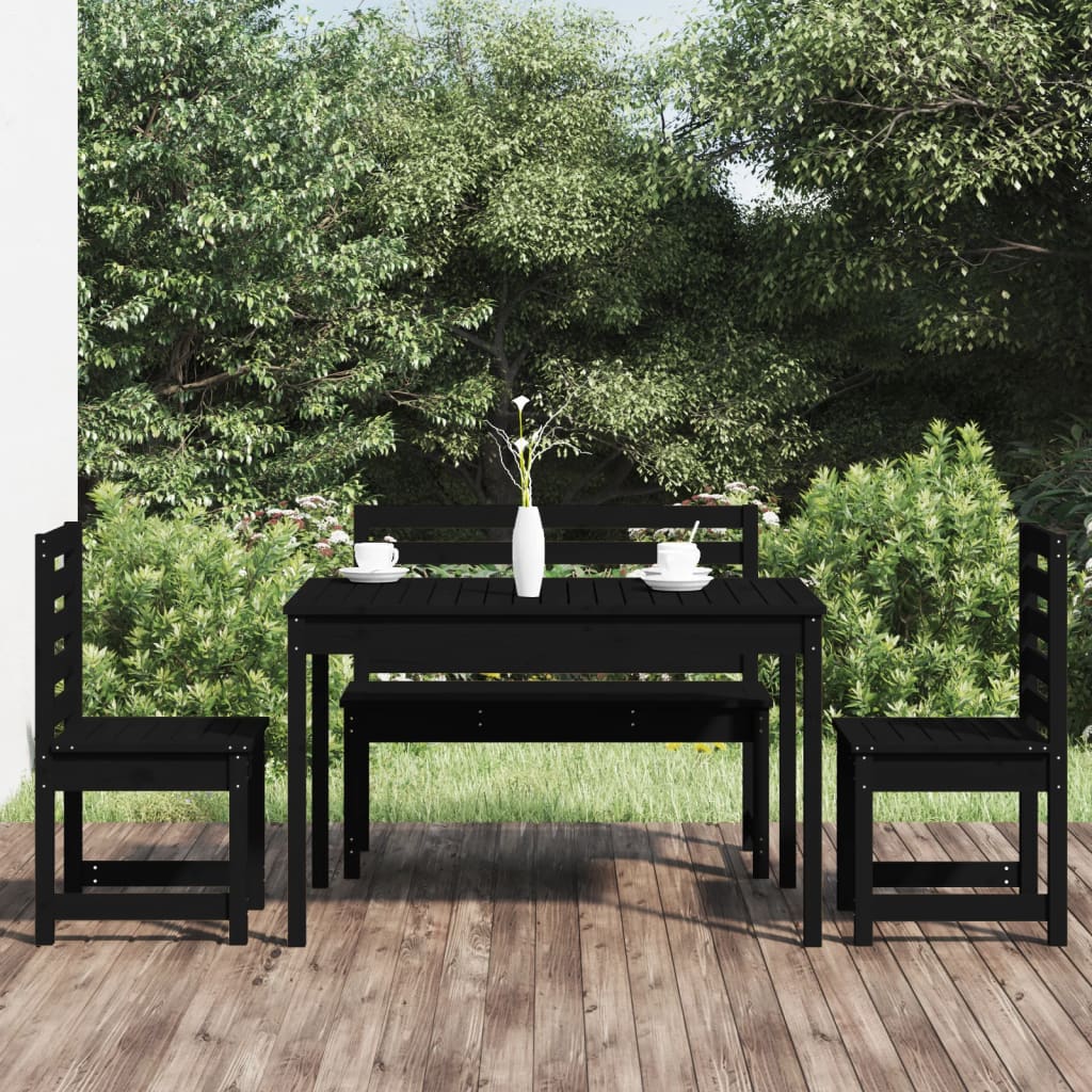 4 Piece Garden Dining Set Solid Wood Douglas