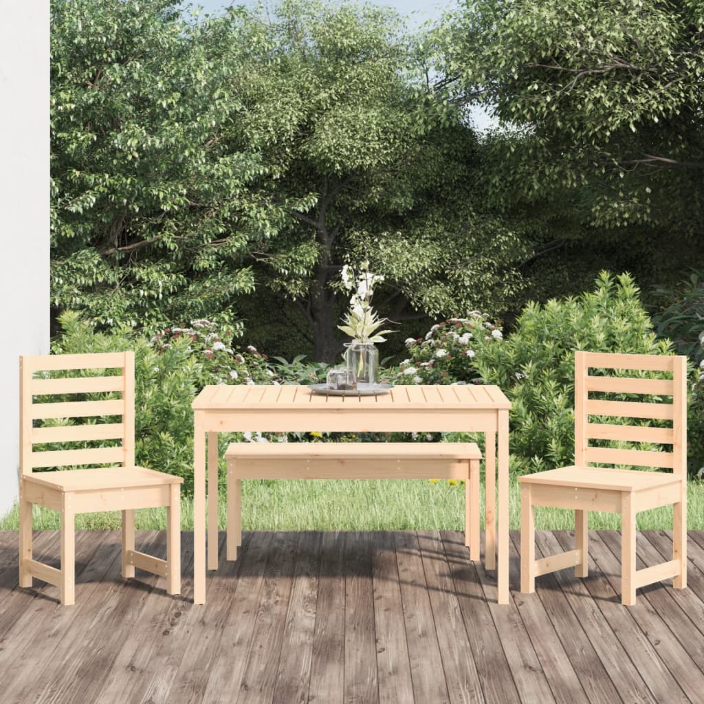 4 Piece Garden Dining Set Solid Wood Douglas