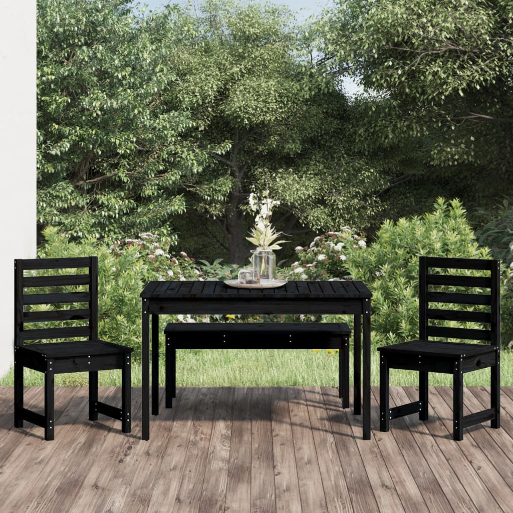 4 Piece Garden Dining Set Solid Wood Douglas