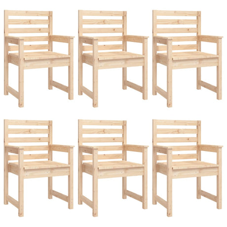 7 Piece Garden Dining Set Solid Wood Pine