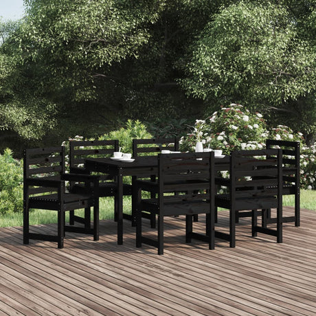 7 Piece Garden Dining Set Solid Wood Pine