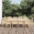 11 Piece Garden Dining Set White Solid Wood Pine