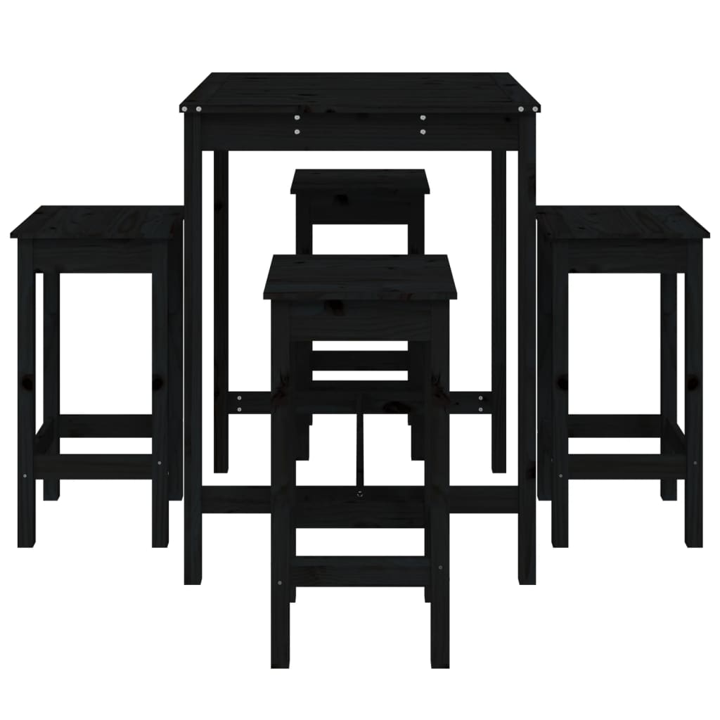 5 Piece Garden Bar Set Solid Wood Pine