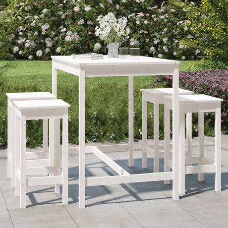 5 Piece Garden Bar Set Solid Wood Pine
