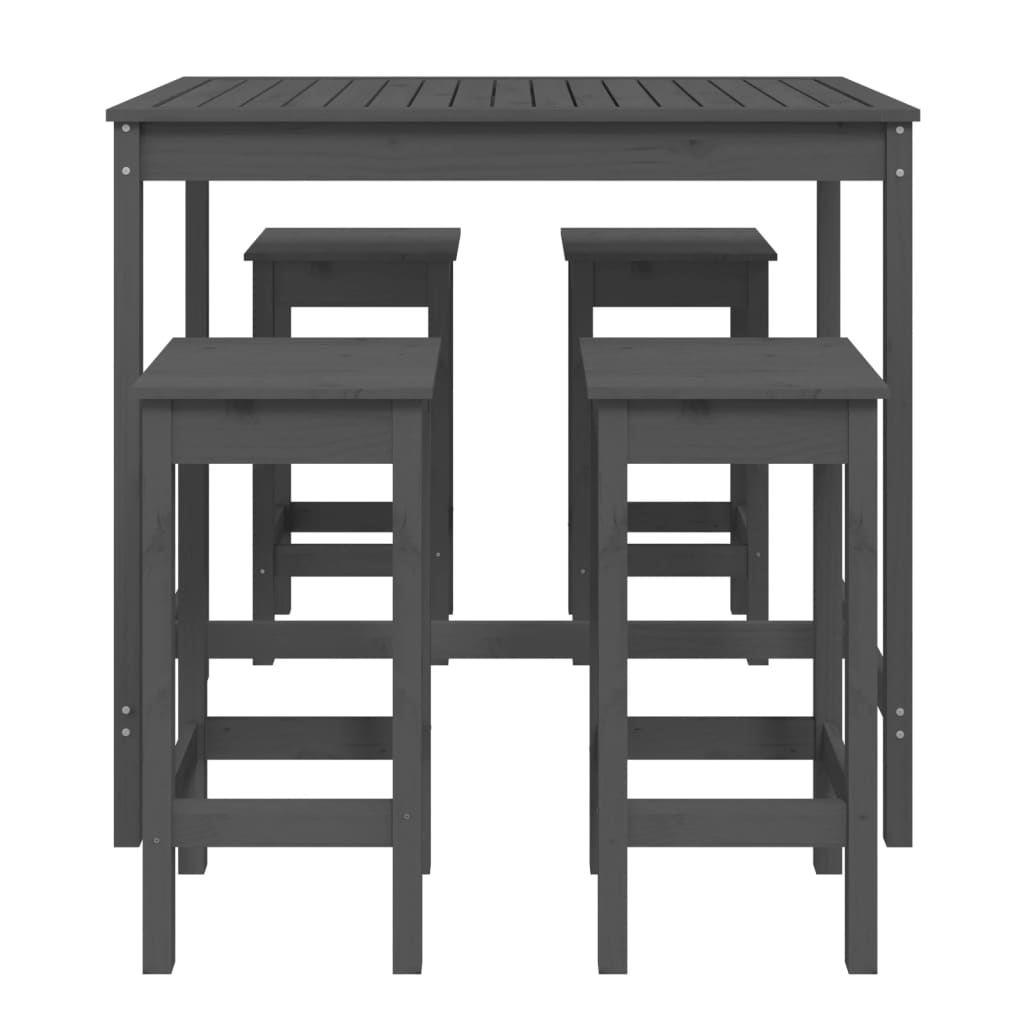 5 Piece Garden Bar Set Solid Wood Pine