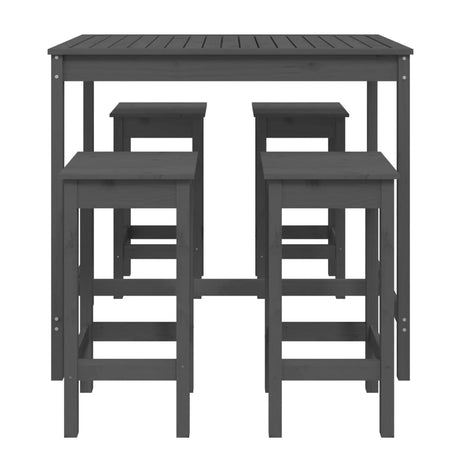 5 Piece Garden Bar Set Solid Wood Pine