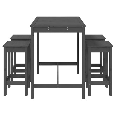 5 Piece Garden Bar Set Solid Wood Pine