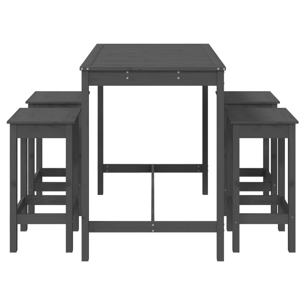 5 Piece Garden Bar Set Solid Wood Pine