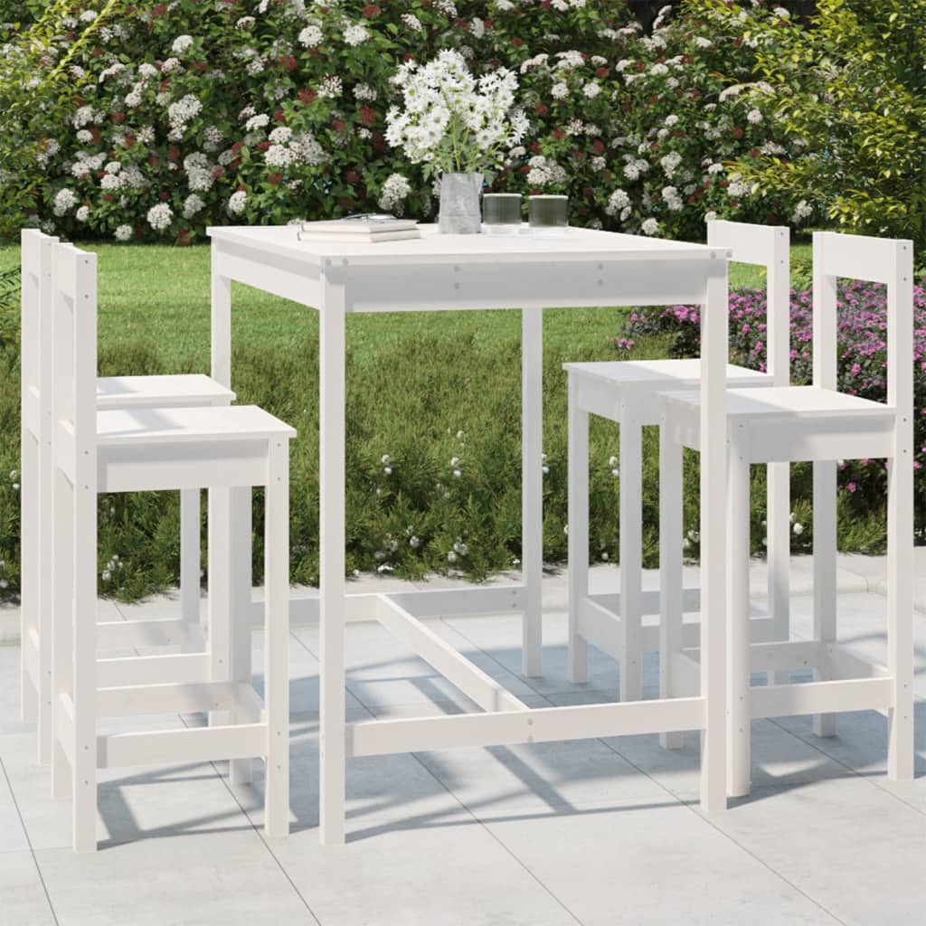5 Piece Garden Bar Set Solid Wood Pine