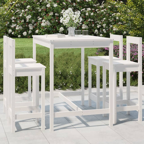 5 Piece Garden Bar Set Solid Wood Pine