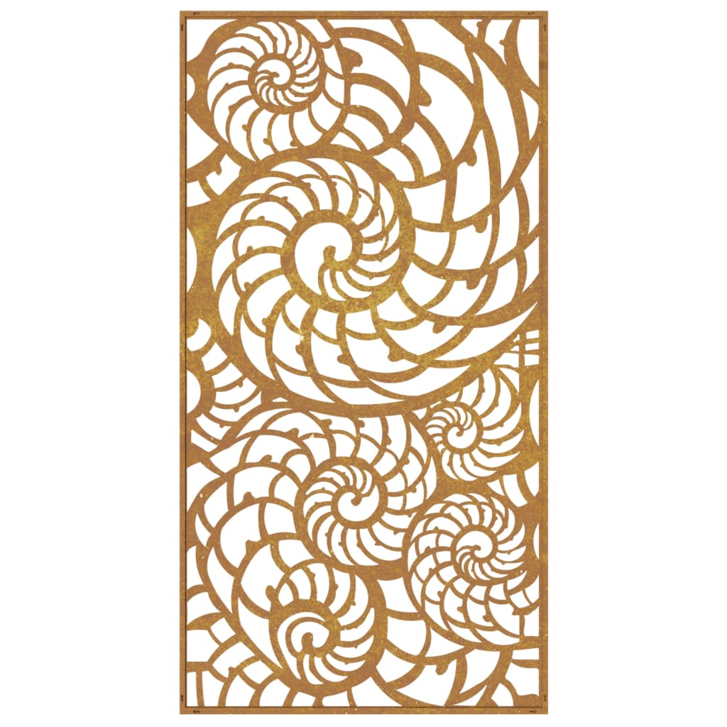 Garden Wall Decoration 105X55 Cm Corten Steel Shell Design