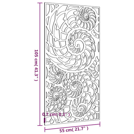 Garden Wall Decoration 105X55 Cm Corten Steel Shell Design