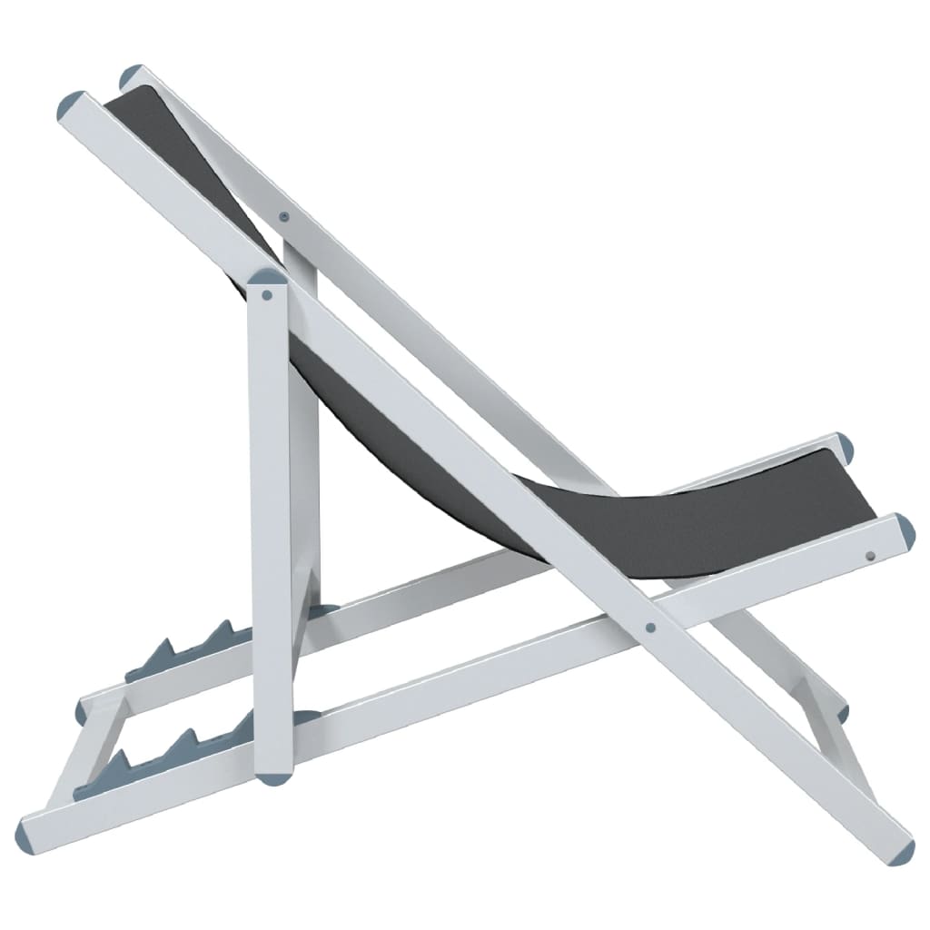 Folding Beach Chairs 2 Pcs Aluminium And Textilene