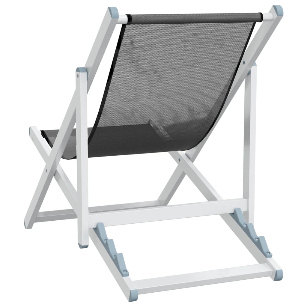 Folding Beach Chairs 2 Pcs Aluminium And Textilene