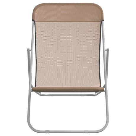 Folding Beach Chairs 2 Pcs Textilene&Powder-Coated Steel