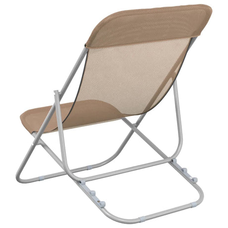 Folding Beach Chairs 2 Pcs Textilene&Powder-Coated Steel