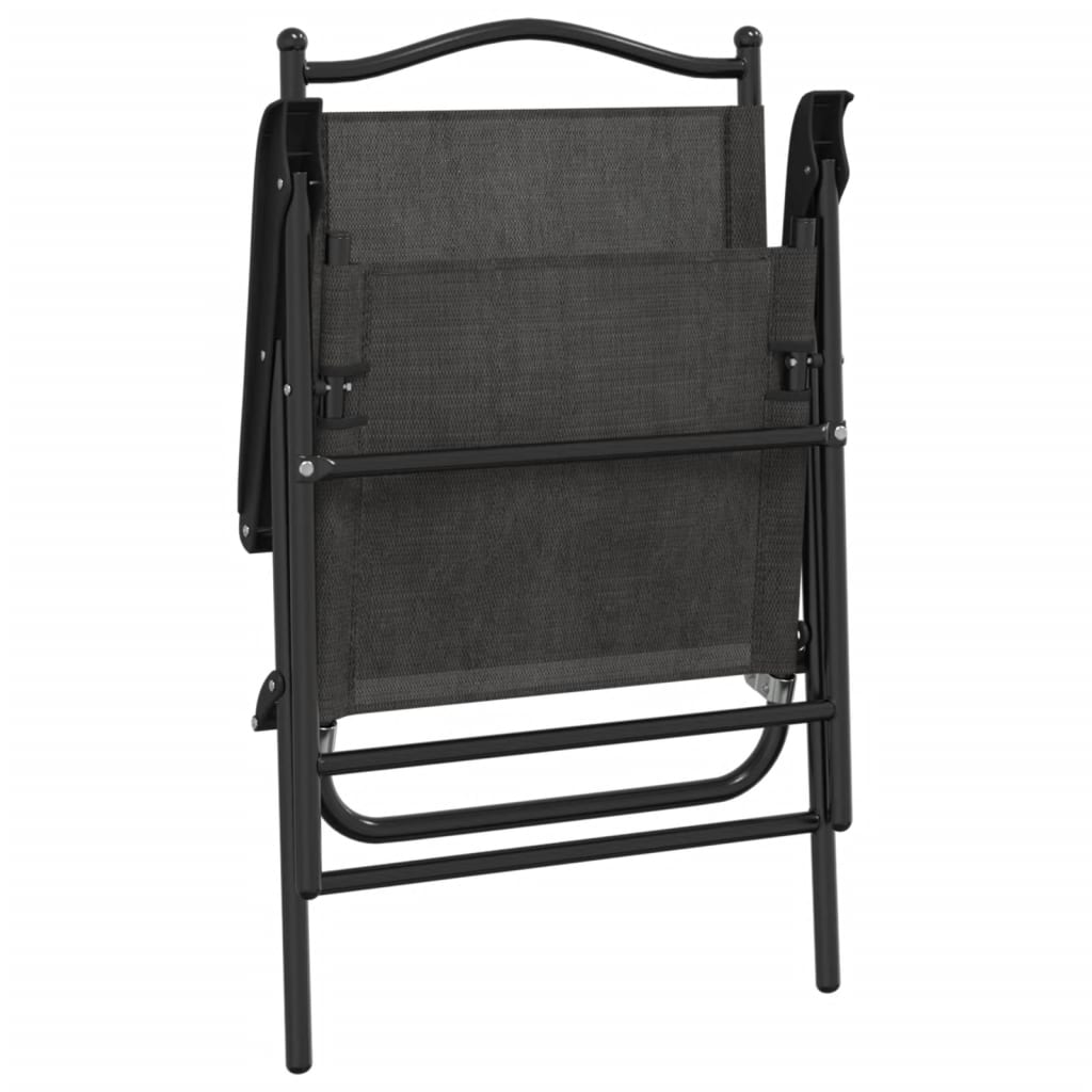 Folding Garden Chairs 2 Pcs Melange Steel And Textilene