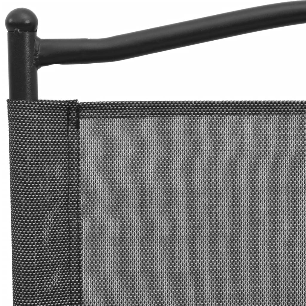 Folding Garden Chairs 2 Pcs Melange Steel And Textilene