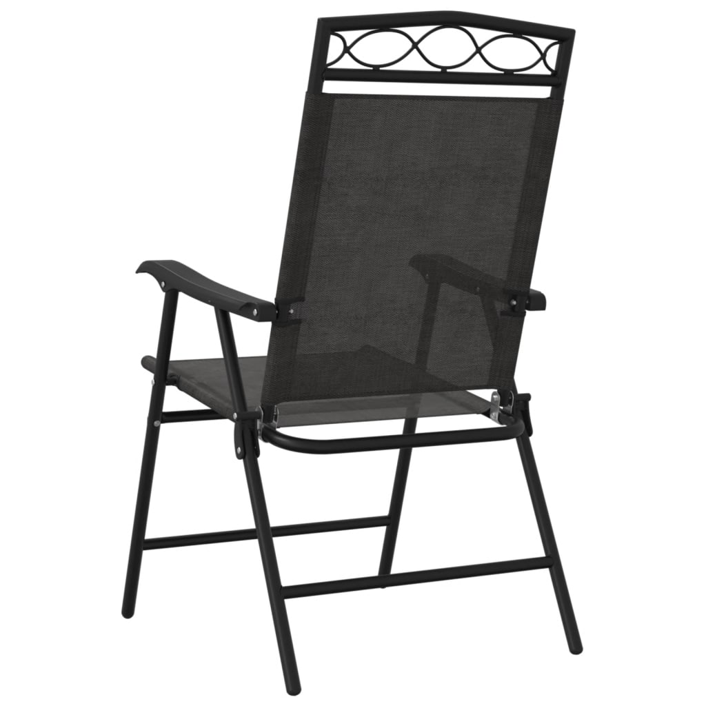 Folding Garden Chairs 2 Pcs Melange Steel And Textilene