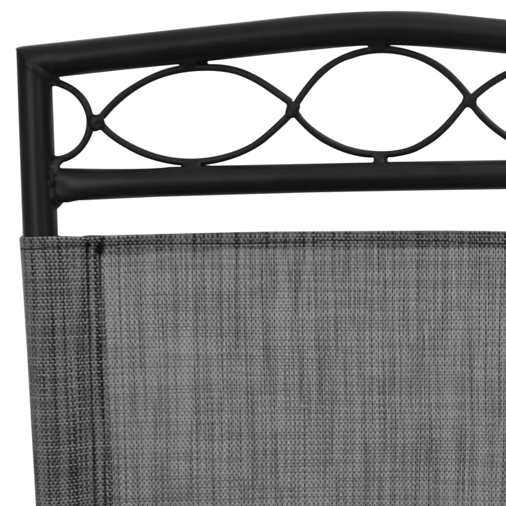 Folding Garden Chairs 2 Pcs Melange Steel And Textilene