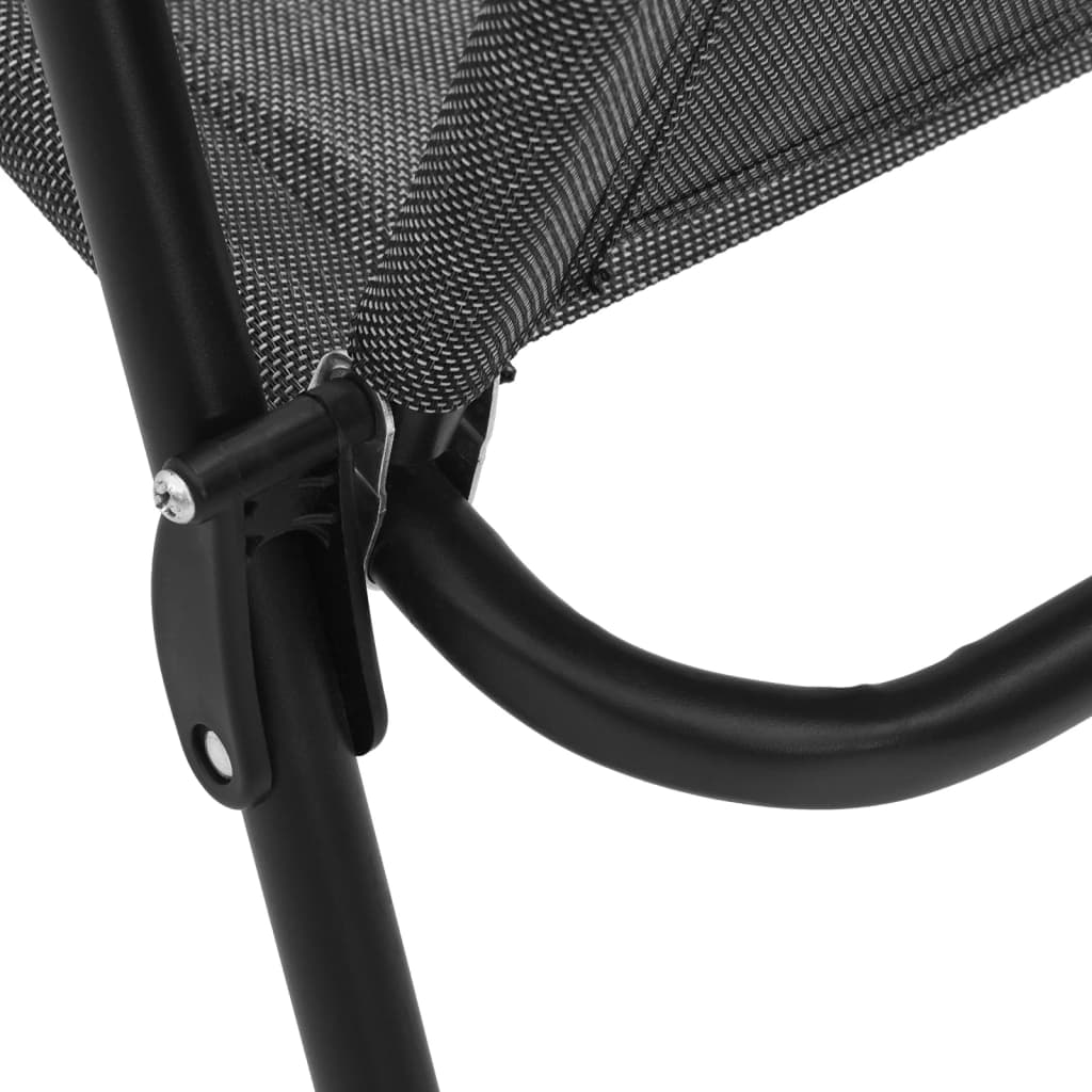 Folding Garden Chairs 2 Pcs Melange Steel And Textilene