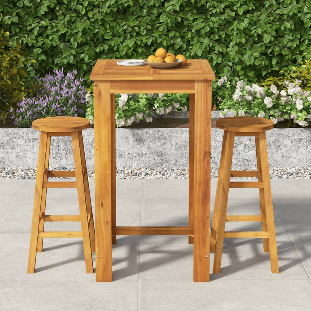 7 Piece Garden Bar Set Solid Wood Acacia