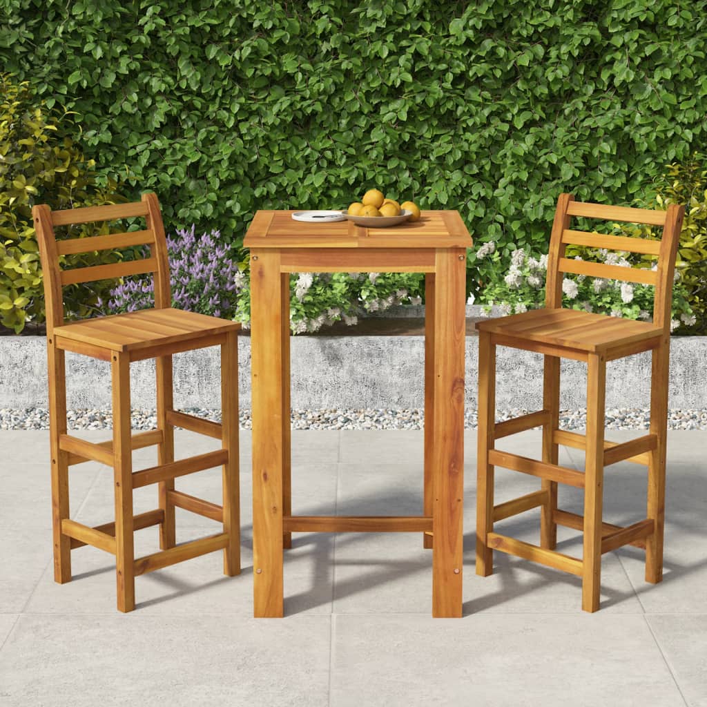 7 Piece Garden Bar Set Solid Wood Acacia