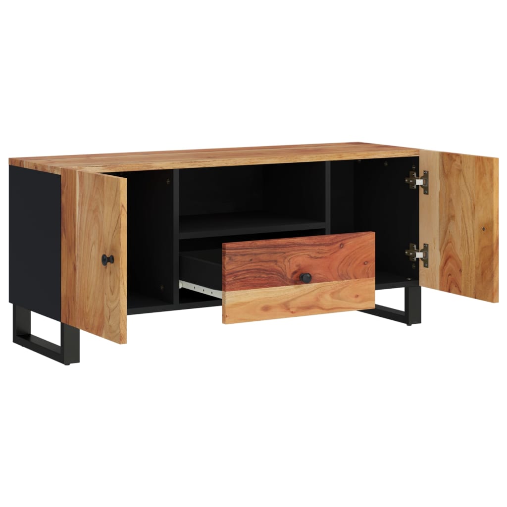 Tv Cabinet 105X33.5X46 Cm Solid Wood Acacia&Engineered Wood