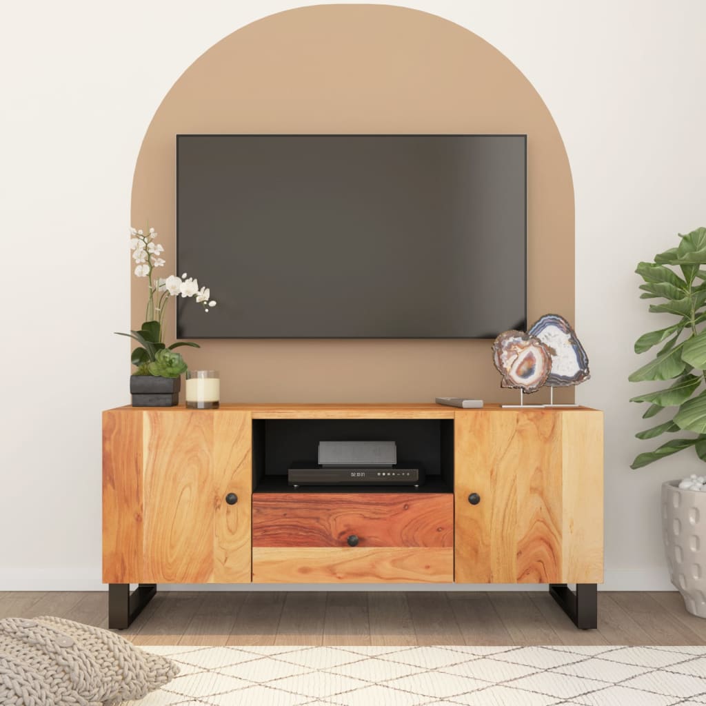 Tv Cabinet 105X33.5X46 Cm Solid Wood Acacia&Engineered Wood
