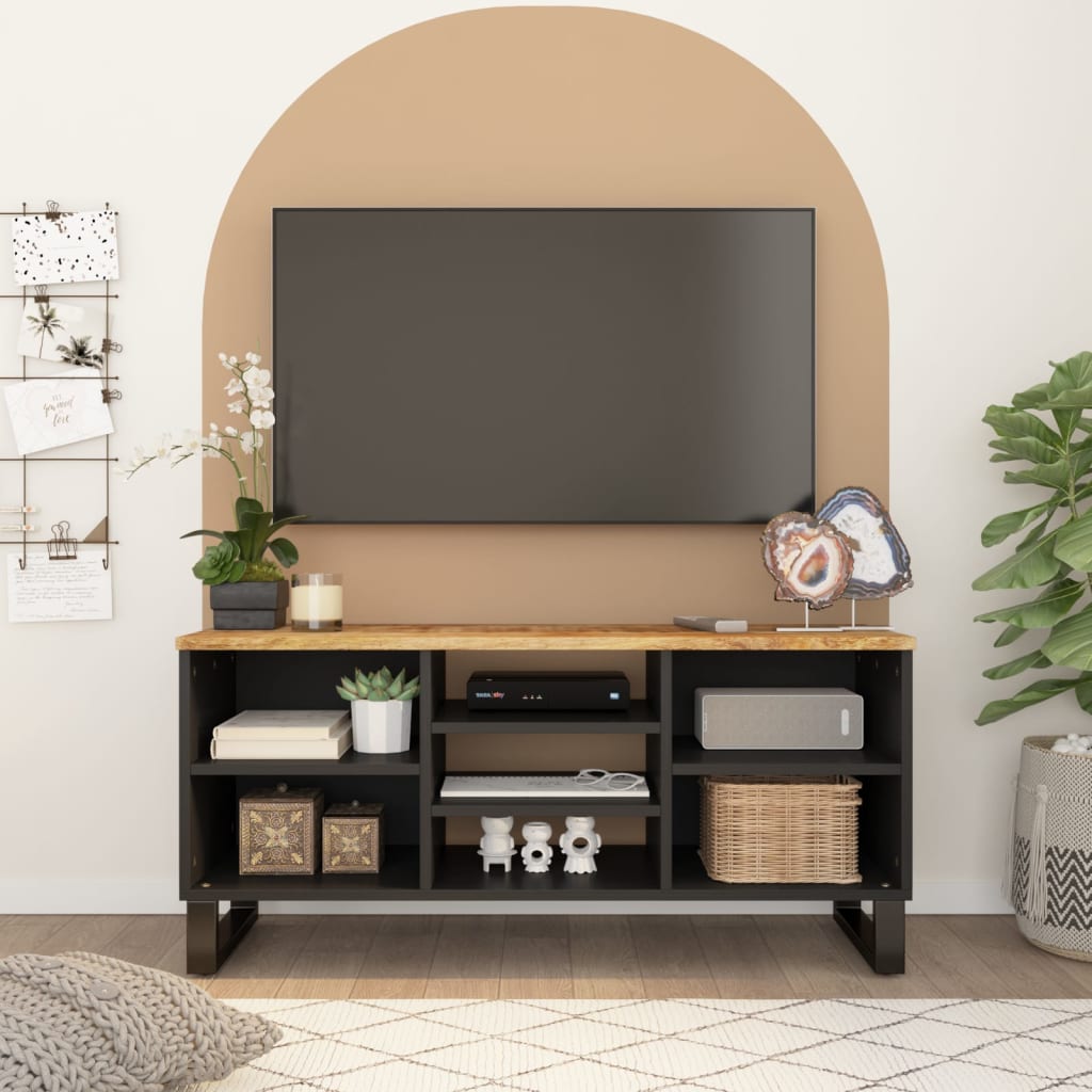 Tv Cabinet 100X33X46 Cm Solid Wood Acacia&Engineered Wood