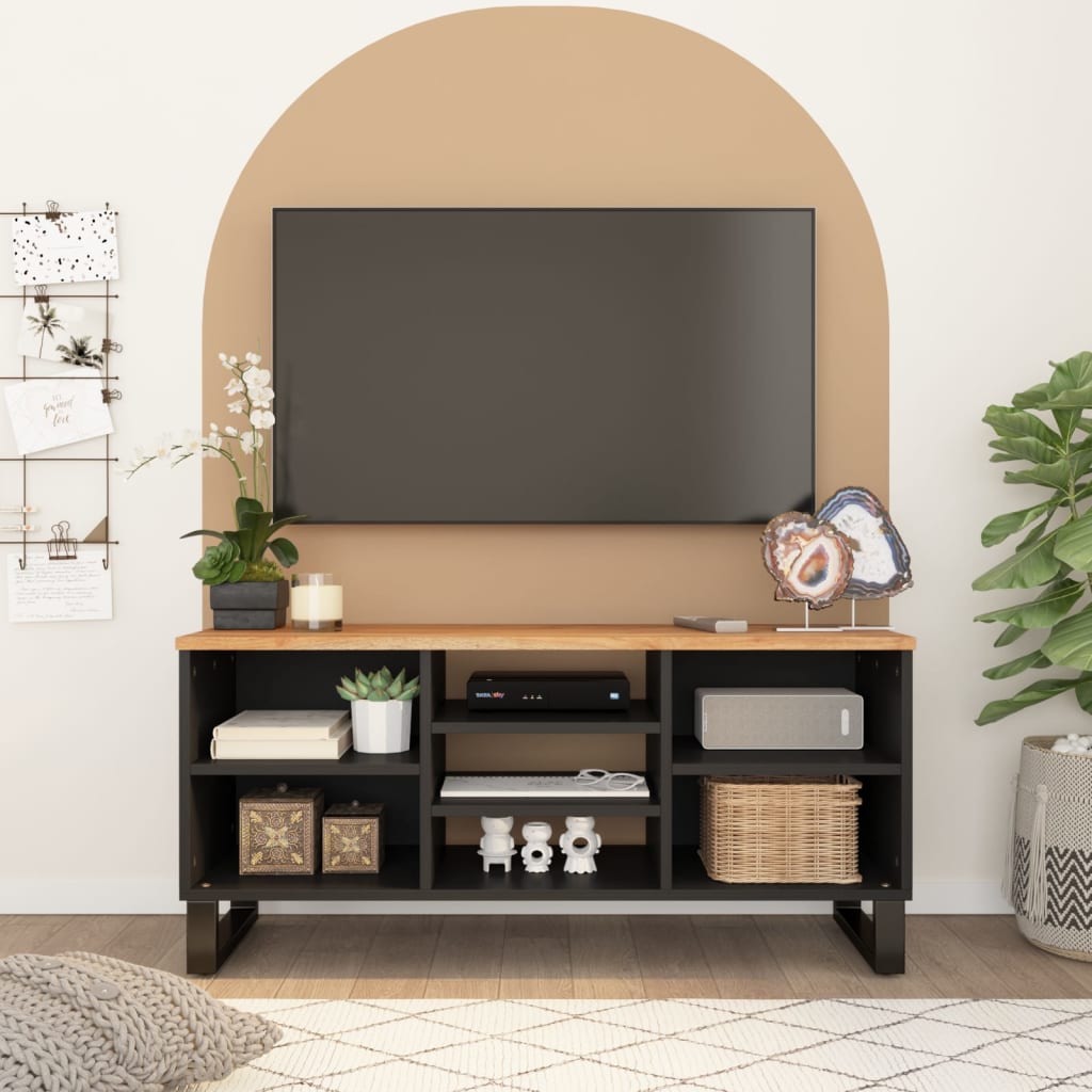 Tv Cabinet 100X33X46 Cm Solid Wood Acacia&Engineered Wood