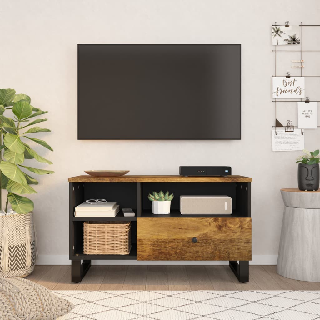 Tv Cabinet 80X33X46 Cm Solid Wood Mango&Engineered Wood