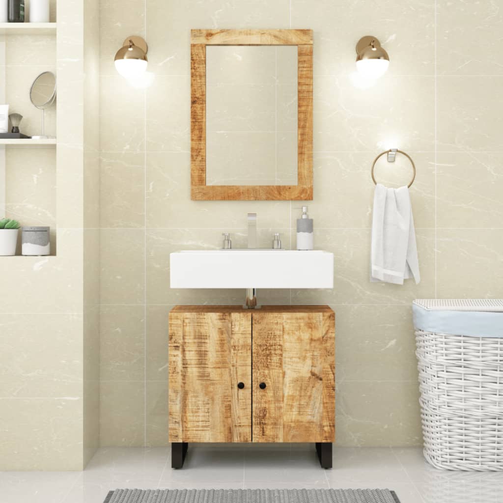 Sink Cabinet 62X33X58 Cm Solid Wood Mango And Engineered Wood