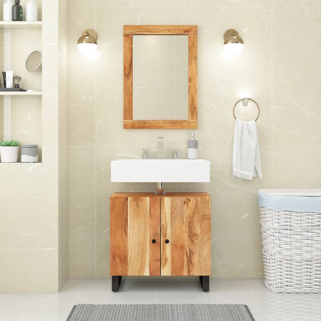 Sink Cabinet 62X33X58 Cm Solid Wood Mango And Engineered Wood