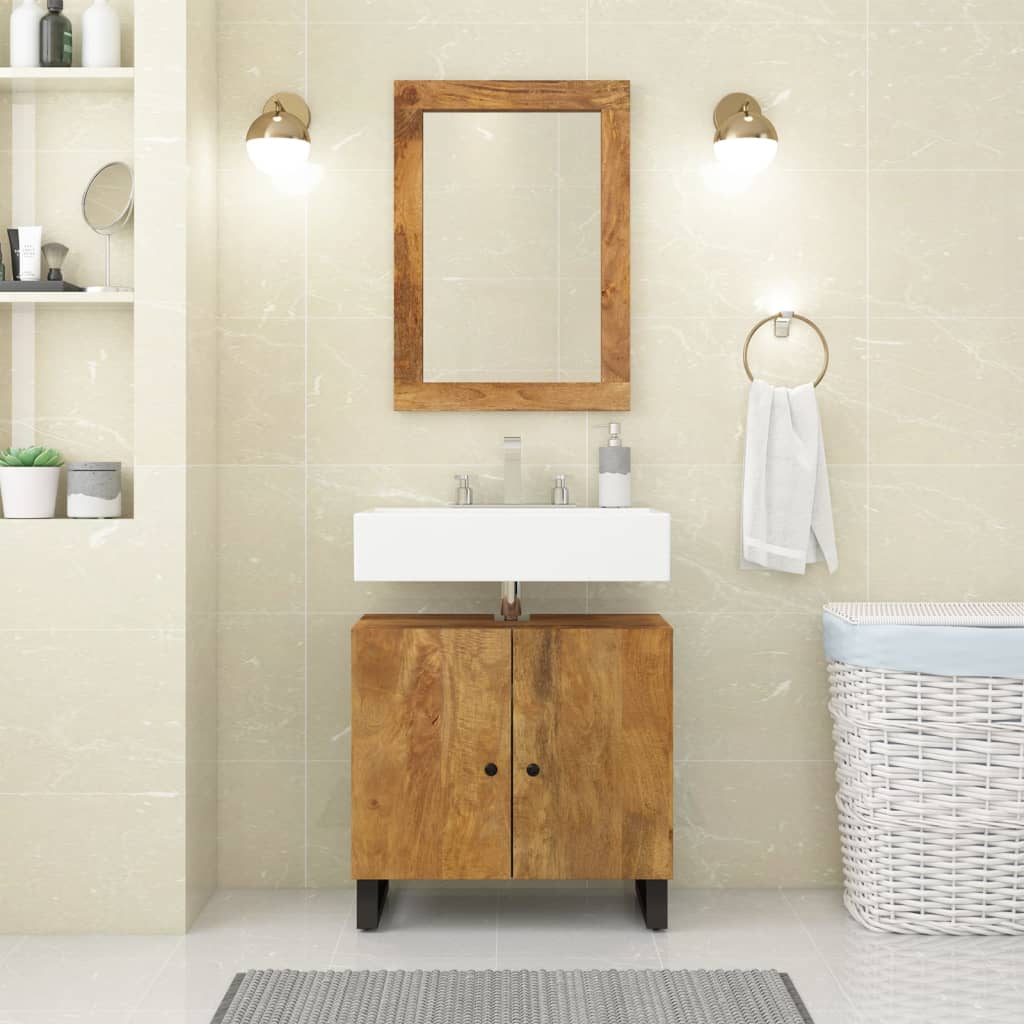 Sink Cabinet 62X33X58 Cm Solid Wood Mango And Engineered Wood