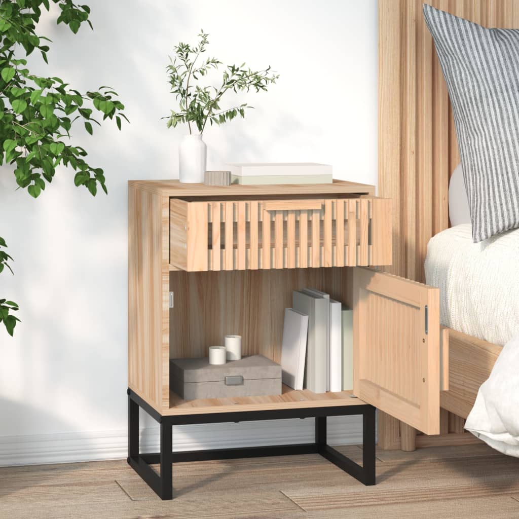 Bedside Cabinets 2 Pcs 40X30X55.5 Cm Engineered Wood&Iron