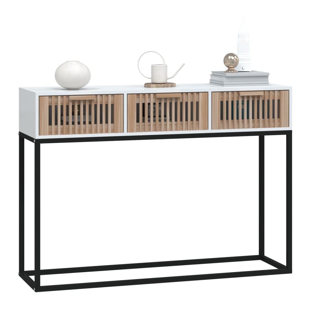 Console Table 105X30X75 Cm Engineered Wood And Iron