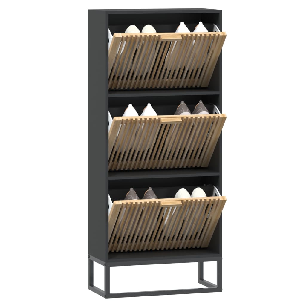 Shoe Cabinet 52X25X120 Cm Engineered Wood