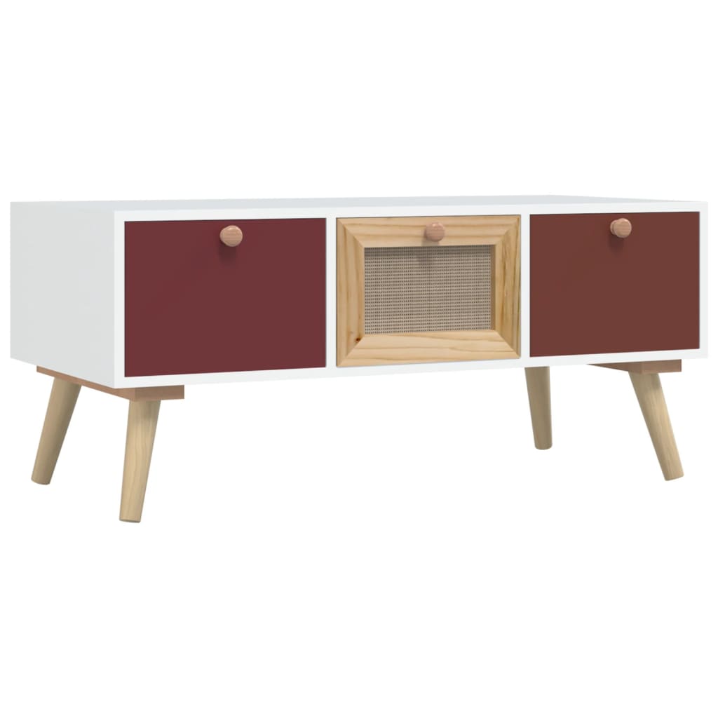 Coffee Table With Drawers 80X40X35.5 Cm Engineered Wood