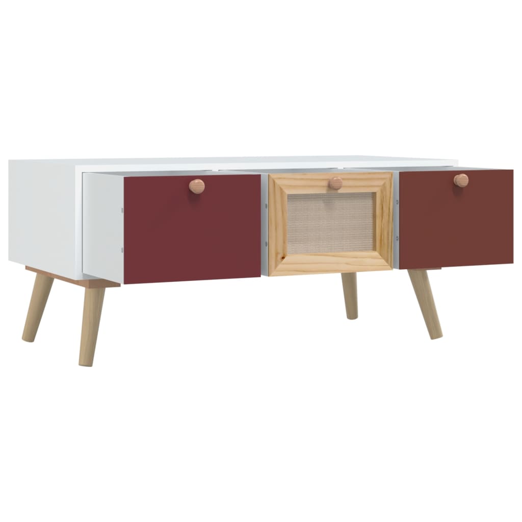 Coffee Table With Drawers 80X40X35.5 Cm Engineered Wood