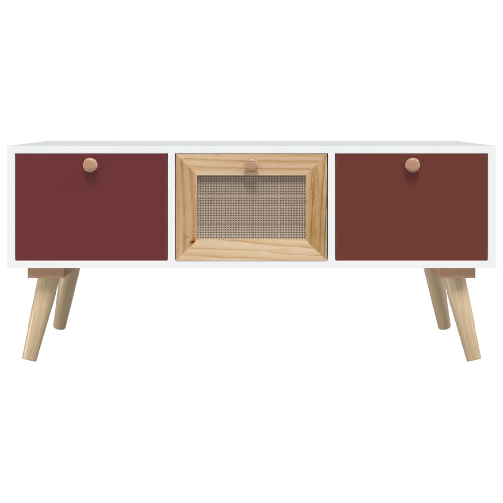 Coffee Table With Drawers 80X40X35.5 Cm Engineered Wood