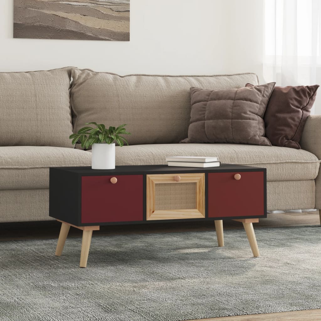 Coffee Table With Drawers 80X40X35.5 Cm Engineered Wood