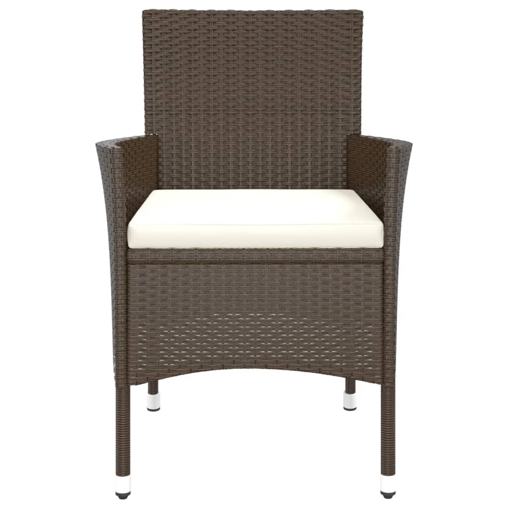 Garden Chairs With Cushions 4 Pcs Brown Poly Rattan