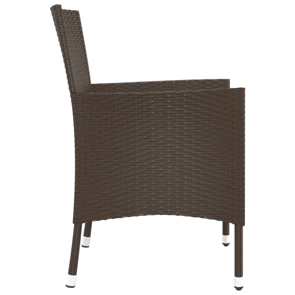Garden Chairs With Cushions 4 Pcs Brown Poly Rattan