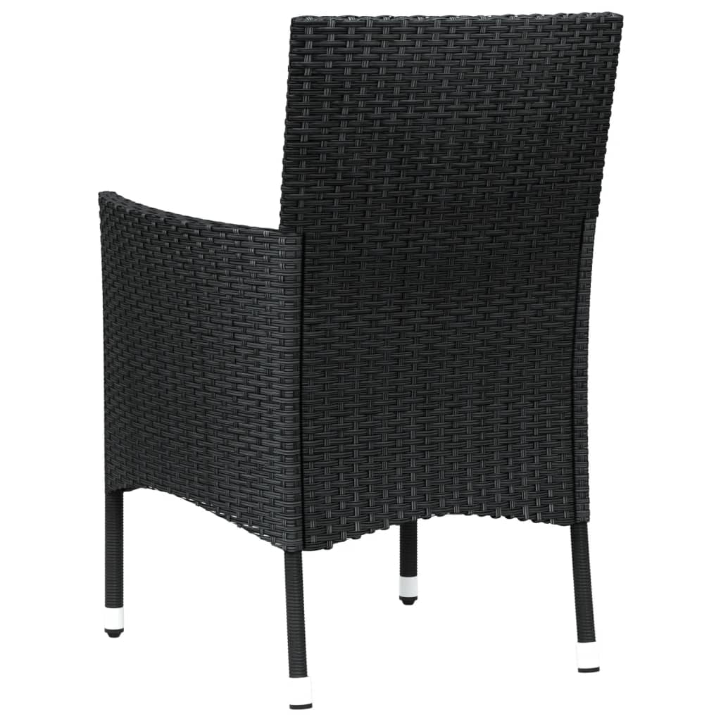 Garden Chairs With Cushions 4 Pcs Black Poly Rattan